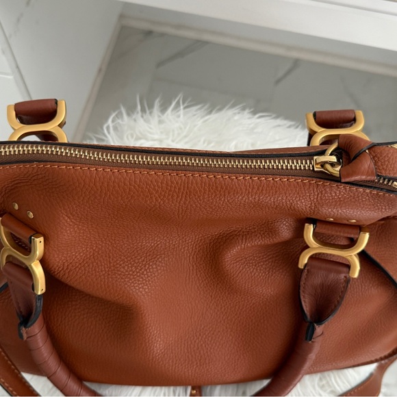 Chloe Tan Leather Satchel with Gold Accents Caramel Medium. Like New - Picture 8 of 14